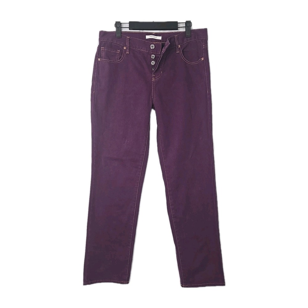 Pacsun Women's Size 28 Jeans Purple Denim Button Fly‎ Low Rise Straight